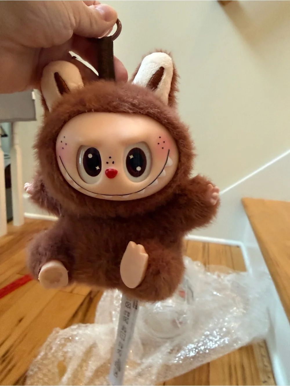 Plush Brown Pop Mart the Monsters Labubu Sitting Down Toy